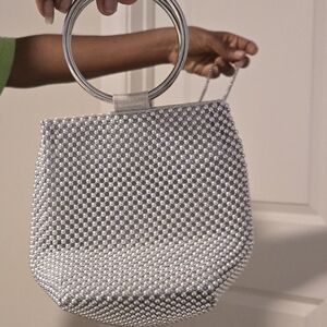 Silver Ball Mesh Ring Bag